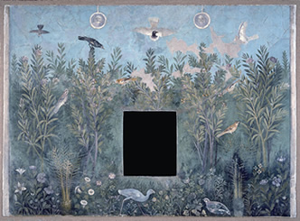 『黄金の腕輪の家』の居間の東壁に描かれた《庭園の風景》