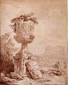 ボルゲーゼの壺を素描する画家