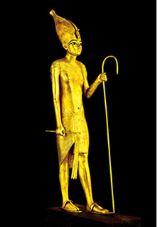 上エジプト王冠を被ったツタンカーメンの像
